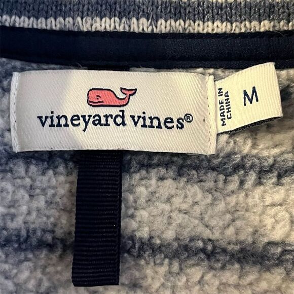 Vineyard Vines Women's Striped Fleece Vest Gray Size M Casual Outdoor - Picture 3 of 7